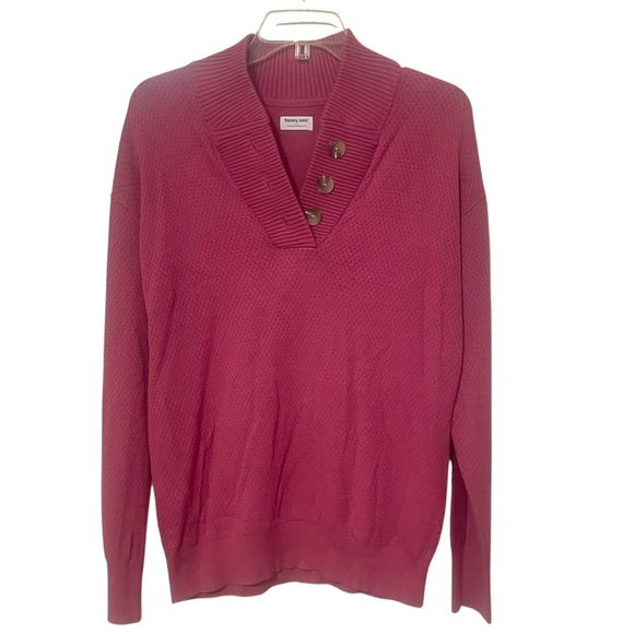 Tommy John Red Violet Henley Sweater NWT Medium‎ - Picture 1 of 8